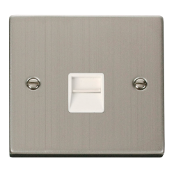 VPSS125WH Deco Single Telephone Socket Outlet Seco
