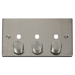 VPSS153PL Deco VPSS 3 GANG DOUBLE DIMMER PLATE & K