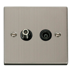 VPSS157BK Deco 1 Gang Satellite & Isolated Coaxial