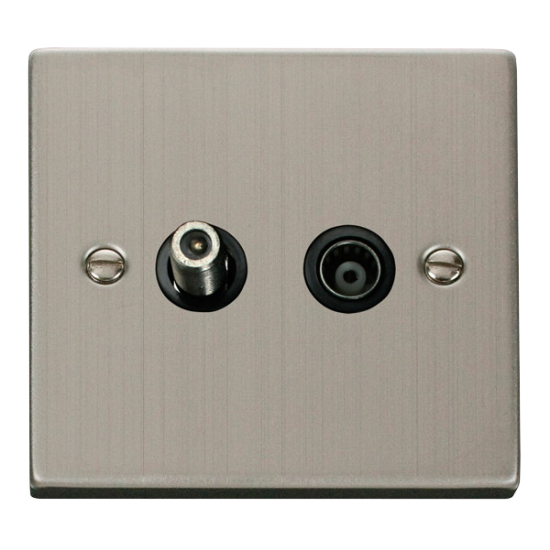 VPSS157BK Deco 1 Gang Satellite & Isolated Coaxial