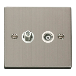 VPSS157WH Deco 1 Gang Satellite & Isolated Coaxial