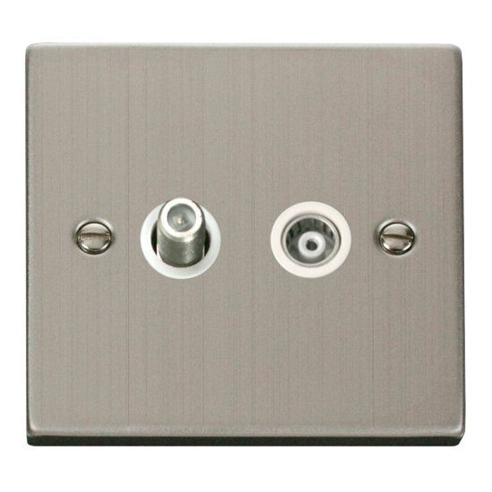 VPSS157WH Deco 1 Gang Satellite & Isolated Coaxial