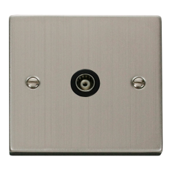 VPSS158BK Deco Single Isolated Coaxial Socket Outl