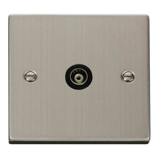 VPSS158BK Deco Single Isolated Coaxial Socket Outl