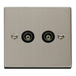 VPSS159BK Deco Twin Isolated Coaxial Socket Outlet