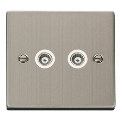 VPSS159WH Deco Twin Isolated Coaxial Socket Outlet