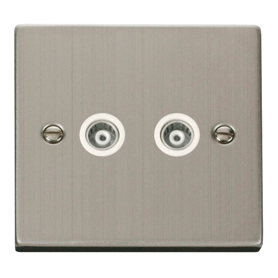 VPSS159WH Deco Twin Isolated Coaxial Socket Outlet