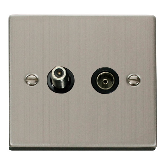 VPSS170BK Deco 1 Gang Satellite & Coaxial Socket O