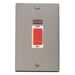 VPSS203WH Deco 2 Gang 45A DP Switch With Neon - Wh