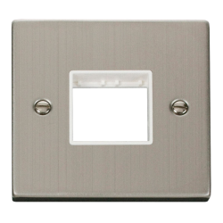 VPSS402WH Deco 1 Gang Plate Twin Aperture - White