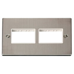 VPSS406WH Deco 2 Gang Plate (3 x 3) Aperture - Whi