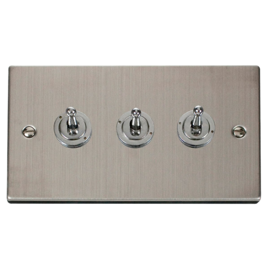VPSS423 Deco 3 Gang 2 Way 10AX Toggle Switch
