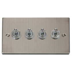 VPSS424 Deco 4 Gang 2 Way 10AX Toggle Switch
