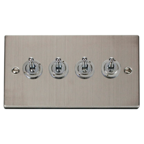 VPSS424 Deco 4 Gang 2 Way 10AX Toggle Switch