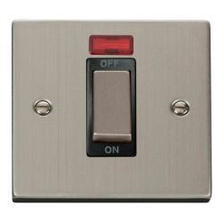 VPSS501BK Deco Ingot 1 Gang 45A DP Switch With Neo