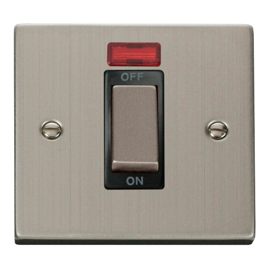 VPSS501BK Deco Ingot 1 Gang 45A DP Switch With Neo