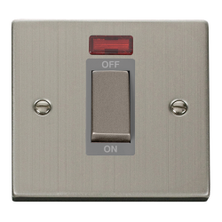 VPSS501GY Deco 50A Ingot 1 Gang Double Pole Plate