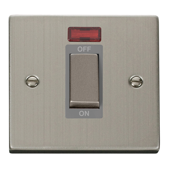 VPSS501GY Deco 50A Ingot 1 Gang Double Pole Plate