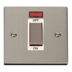 VPSS501WH Deco Ingot 1 Gang 45A DP Switch With Neo