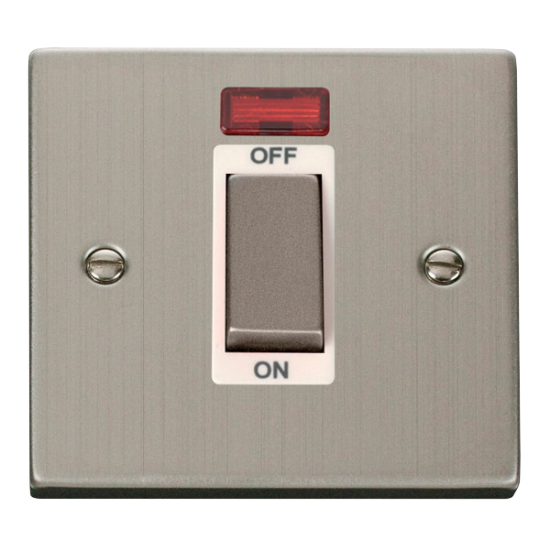 VPSS501WH Deco Ingot 1 Gang 45A DP Switch With Neo