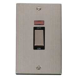 VPSS503BK Deco Ingot 2 Gang 45A DP Switch With Neo