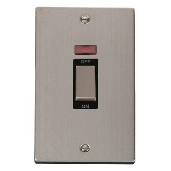 VPSS503BK Deco Ingot 2 Gang 45A DP Switch With Neo