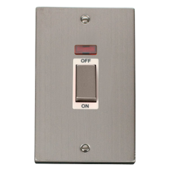 VPSS503WH Deco Ingot 2 Gang 45A DP Switch With Neo