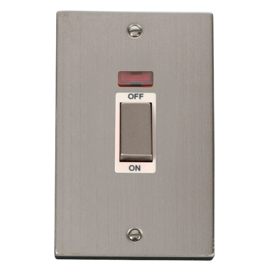 VPSS503WH Deco Ingot 2 Gang 45A DP Switch With Neo