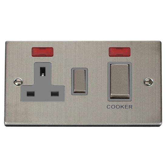 VPSS505GY Deco 50A Ingot 2 Gang Double Pole Switch