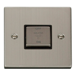 VPSS520BK Deco 10A 1 Gang 'Ingot' 3 Pole Fan Isola