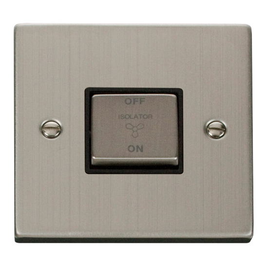 VPSS520BK Deco 10A 1 Gang 'Ingot' 3 Pole Fan Isola