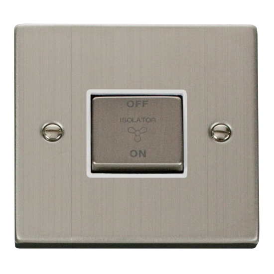 VPSS520WH Deco 10A 1 Gang 'Ingot' 3 Pole Fan Isola