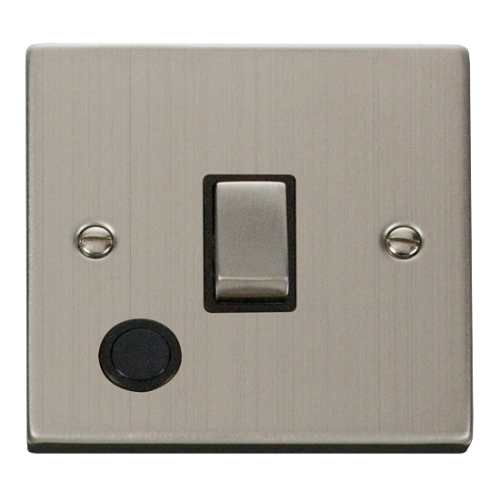 VPSS522BK Deco 20A 1 Gang DP 'Ingot' Switch With F