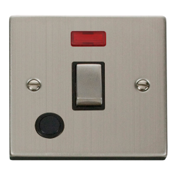 VPSS523BK Deco 20A 1 Gang DP 'Ingot' Switch With F