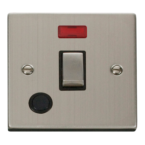 VPSS523BK Deco 20A 1 Gang DP 'Ingot' Switch With F