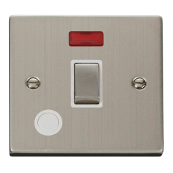 VPSS523WH Deco 20A 1 Gang DP 'Ingot' Switch With F