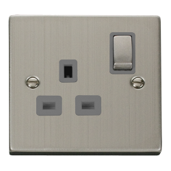 VPSS535GY Deco 13A Ingot 1 Gang Double Pole Switch