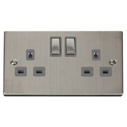 VPSS536GY Deco 13A Ingot 2 Gang Double Pole Switch