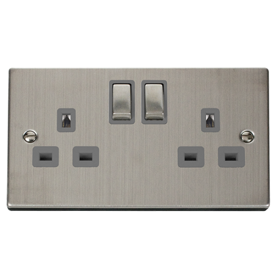 VPSS536GY Deco 13A Ingot 2 Gang Double Pole Switch