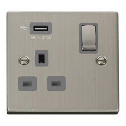 VPSS571UGY Deco 13A Ingot 1 Gang Switched Socket O