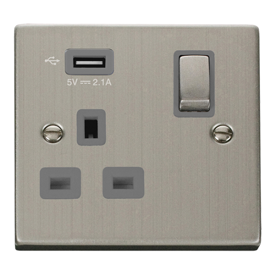 VPSS571UGY Deco 13A Ingot 1 Gang Switched Socket O