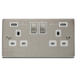 VPSS580WH Deco 13A Ingot 2 Gang Switched Sockets W