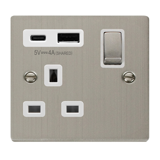 VPSS585WH Deco DECO 'INGOT' 13A 1  GANG  SWITCHED