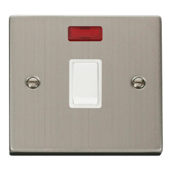 VPSS623WH Deco 20A 1 Gang DP Switch + Neon - White