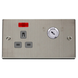 VPSS655GY Deco 13A Ingot 1 Gang Double Pole Key Lo