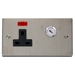 VPSS675BK Deco 13A 1 Gang DP Key Lockable Socket W