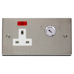VPSS675WH Deco 13A 1 Gang DP Key Lockable Socket W