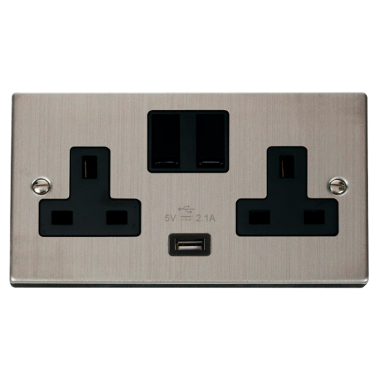 VPSS770BK Deco 13A 2G Switched Socket With 2.1A US