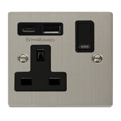 VPSS785BK Deco DECO 'NON INGOT' 13A 1  GANG  SWITC