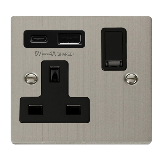 VPSS785BK Deco DECO 'NON INGOT' 13A 1  GANG  SWITC